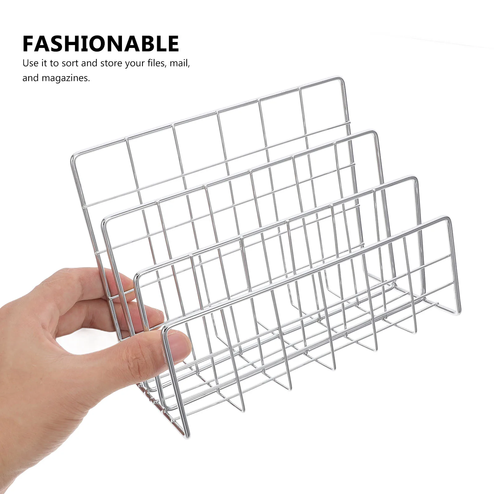 Desktop File Organizer Iron Desk File Holder For Mail Sorter Documents Papers Notebook Magazine Storage Shelf Office