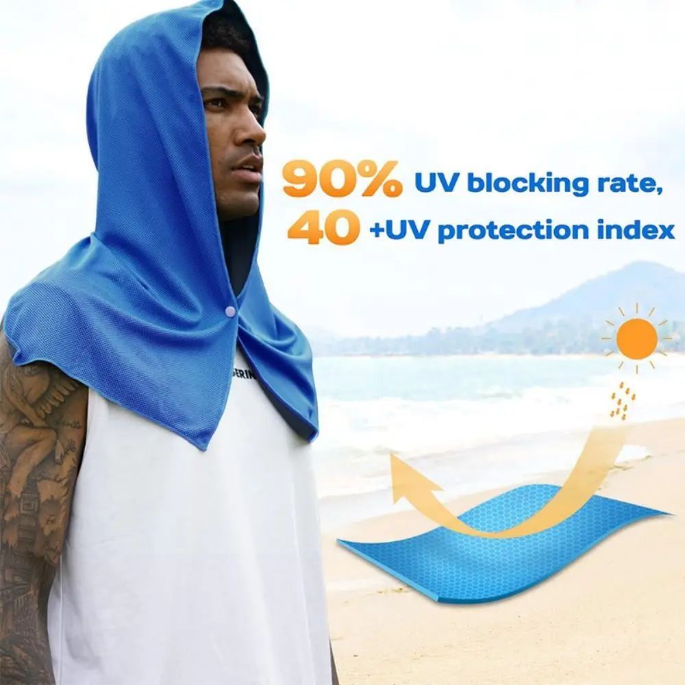 Toalla de enfriamiento UPF50 +, protección para el cuello, de secado rápido Toalla de playa, cubierta facial Anti-uv, Bandana de seda helada, protector solar para verano