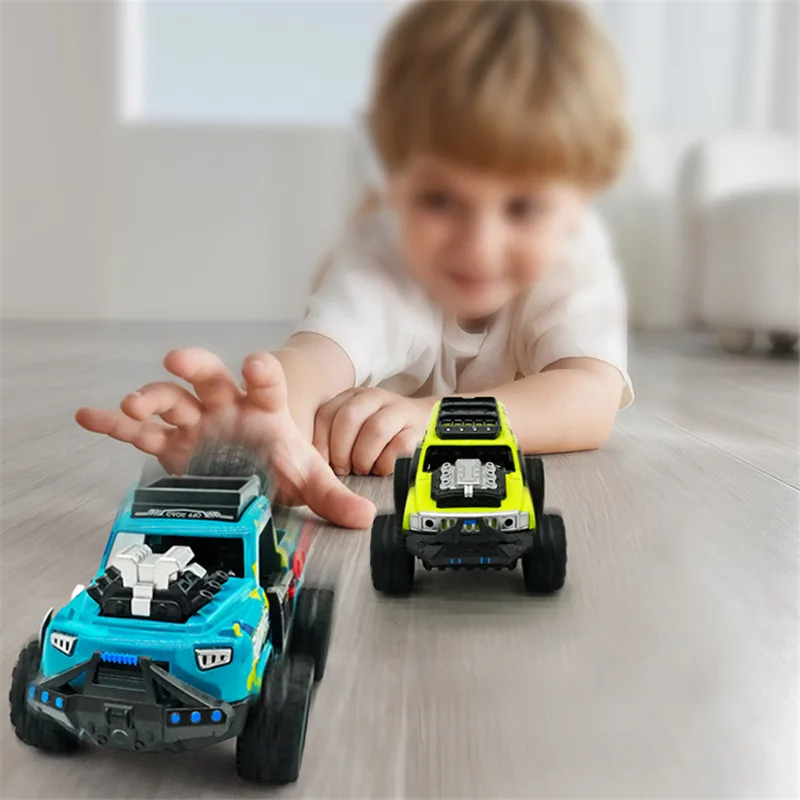 

1: 32 alloy off-road pickup truck collision model sound and light toy, children's birthday gift, advanced puzzle toy collection