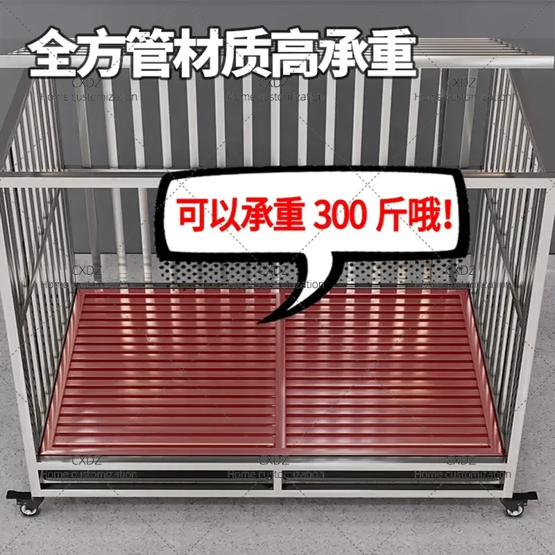 Stainless Steel Folding Dog Cage for Small Medium Large Dogs Thickened Square Tube Custom Pet Crate Indoor Outdoor Use