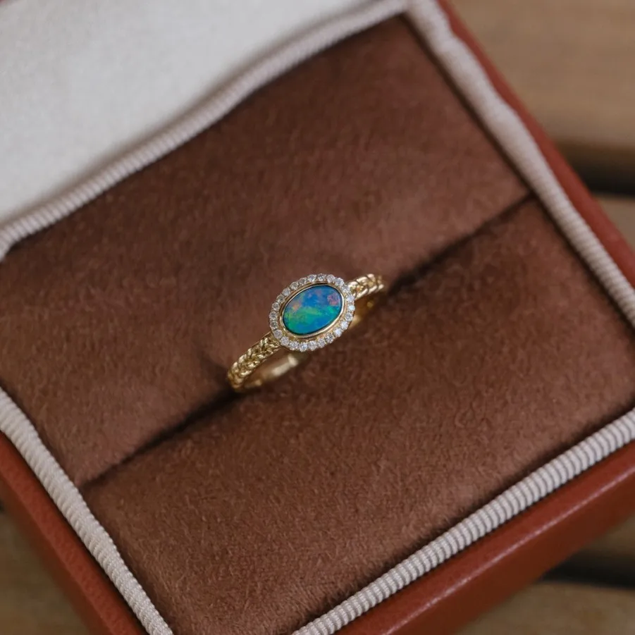 

Ins Style 925 Sterling Silver Synthetic Opal Cuban Chain Rings Women's Natural Gemstone Punk Fine Party Jewelry Accessory Gifts