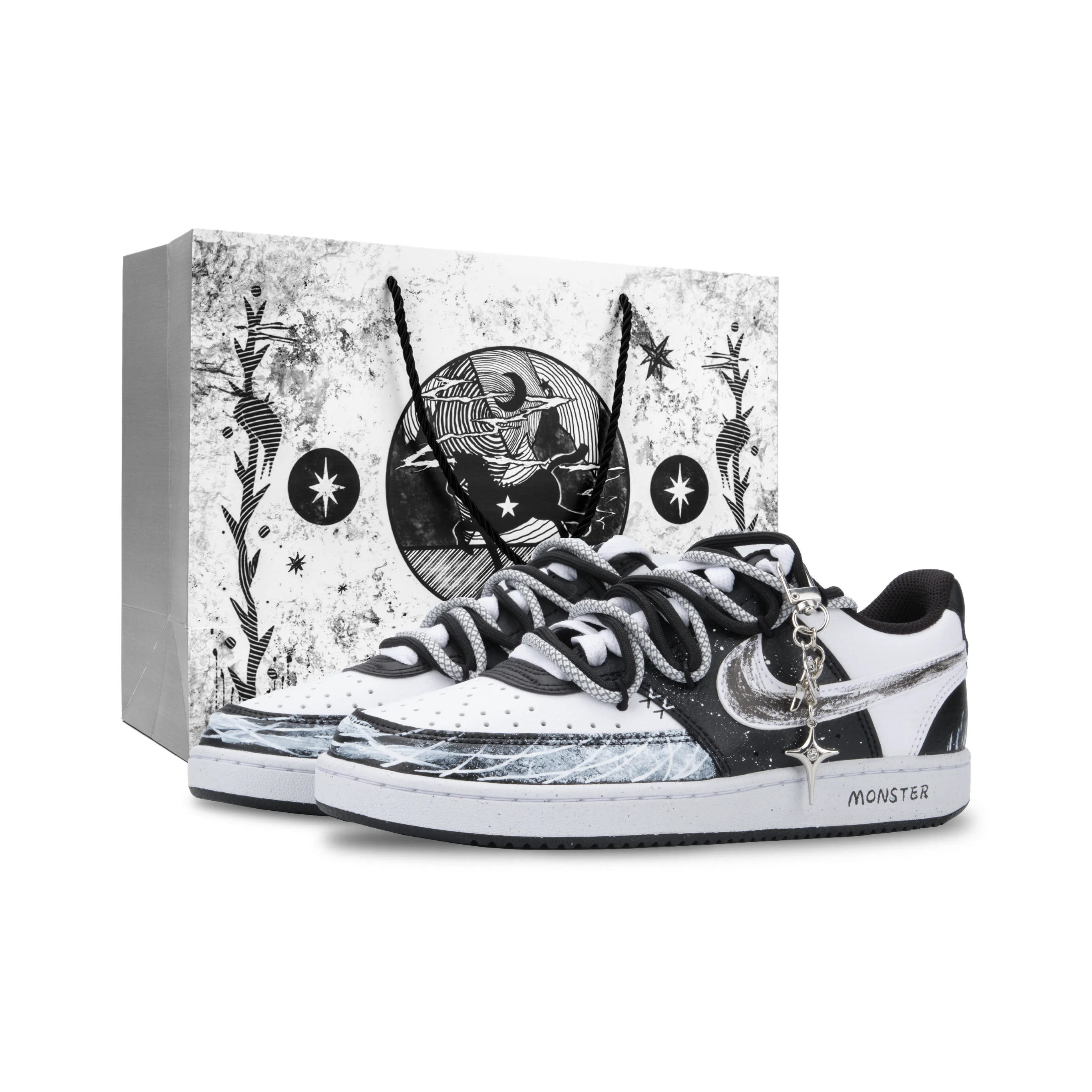 Nike Court Vision Low Monster Lab, Shadow Low top Skateboard Shoes Unisex Black Blue DH3158-003Team445-