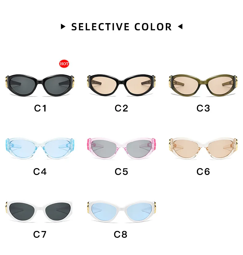 Ovale Y2K-Sonnenbrille für Damen, lustig, Vintage, 2025, Brillen, Damenmode, Persönlichkeit, Sonnenbrille, weiblich, Lentes – Detail 3