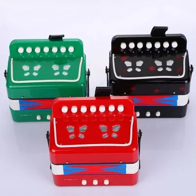 Children\'s Accordion Small Accordion Children\'s Early Education Instrument Color Optional 7 Key 3 Air Valves Kids ABS Toy