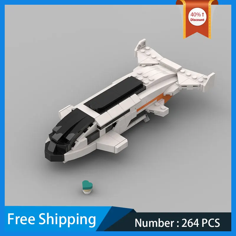 MOC Building Block 1:250 Scale Dolphin Transport  Frigate Space Ship Battleship Model DIY Bricks Assemble Toys Christmas Gift