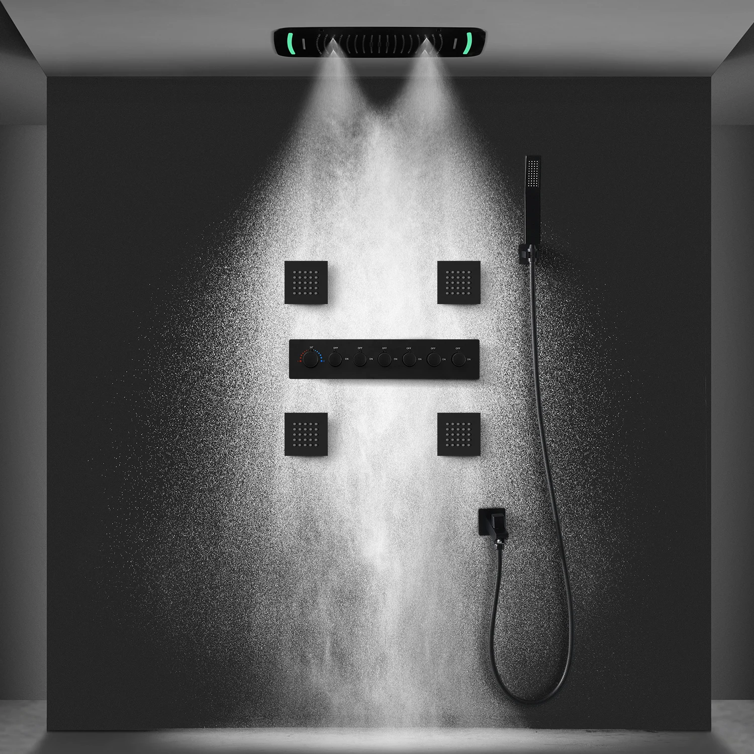 Moderne badkamer 6-functies sl - Led Rainfall Shower Head Waterfall recensie en prijs