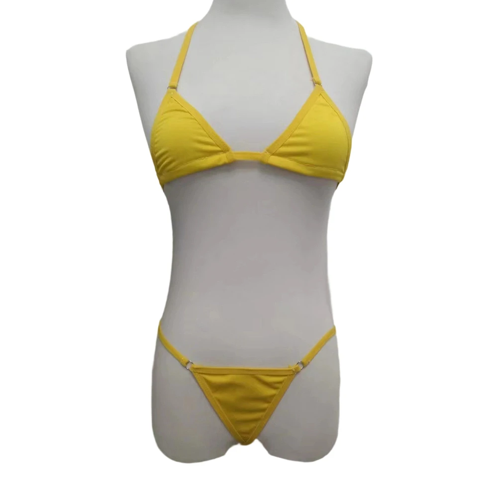 2Pcs/Set Women Bikinis Beachwear Lacing Up Bra And Thong Suits Brazilian Swimwear Female Swimming Swimsuit