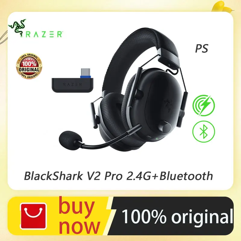 Razer BlackShark V2 Pro 2.4G+ Bluetooth  -Wireless  for PS  Premium Esports Gaming Headset HyperSpeed Wireless Technology