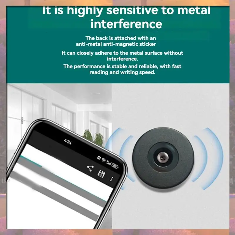 Penjualan Terbaik 5 Buah 25Mm RFID Pos Pemeriksaan Label Tag Penjaga Sistem Patroli Tur Anti-logam NFC 213 Chip 13.56Mhz 144Byte