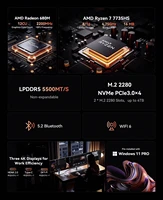 AMD Ryzen 7 7735HS Mini PC /7730U Processor 32GB RAM 512GB SSD Gaming Mini Desktop Computer 4K HDMI DP Type-C WiFi 6 BT5.2 3