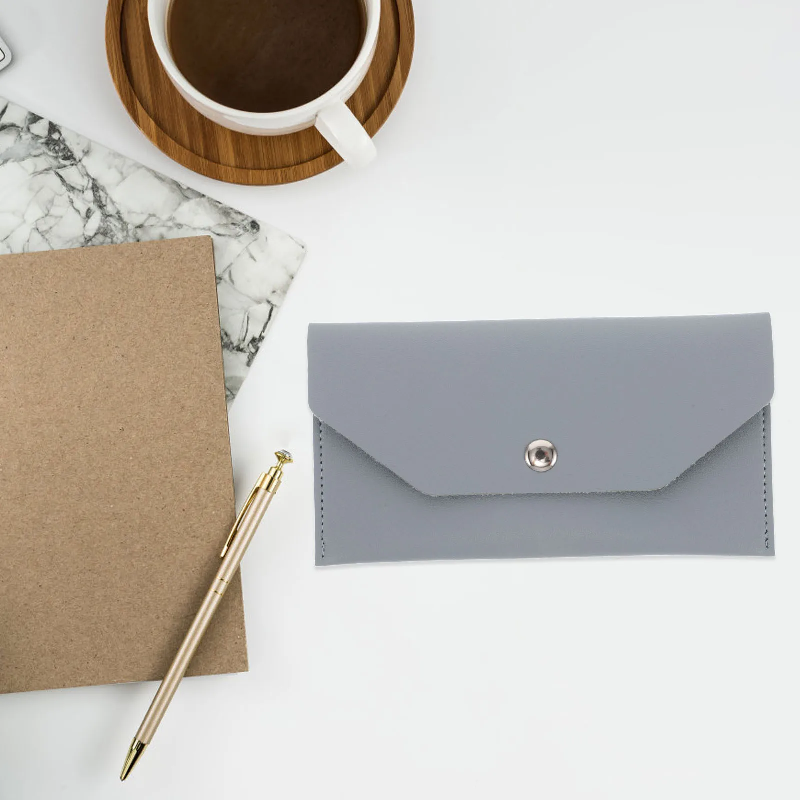 

PU Small Cash Wallet Organizer Reusable Envelope for Cash Compact Card Pouch Money Holder for Women Long Wallet