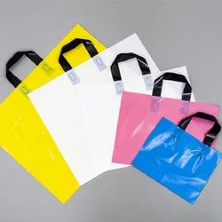 25PCS Large Plastic Gift Bags Shopping Bags with Handles for Small Business Boutique Retail Merchandise Bags