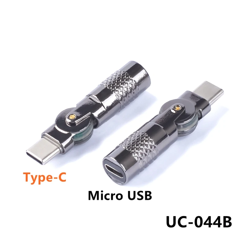 USB Type-C 180 Degree Rotating Adapter Type C Male To Micro USB Female Connector Converter 27W 60W Fast Charger Data Cable Cord