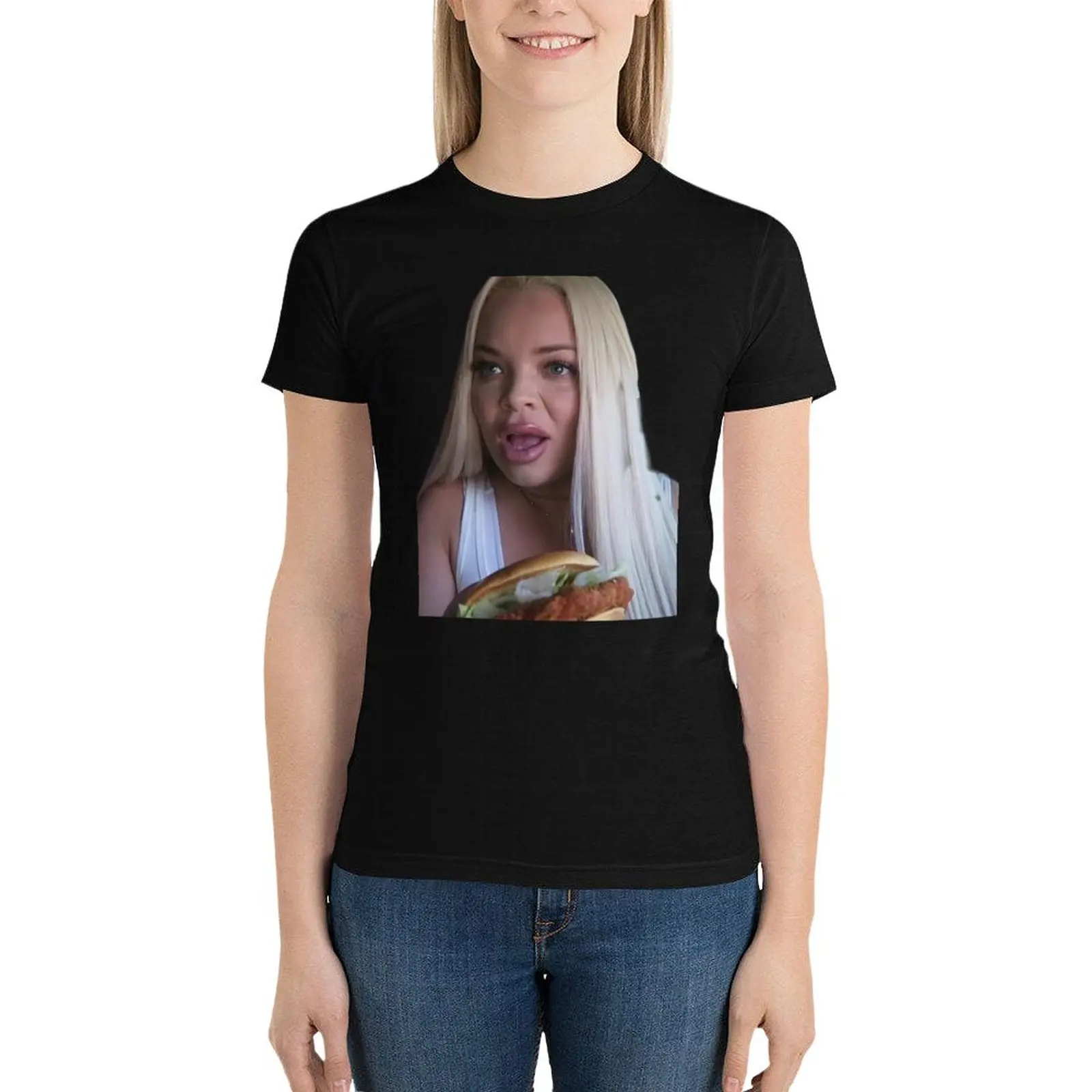 Trisha Paytas Huh What? T-Shirt hippie clothes shirts graphic tees Female clothing white t-shirt dress for Women sexy