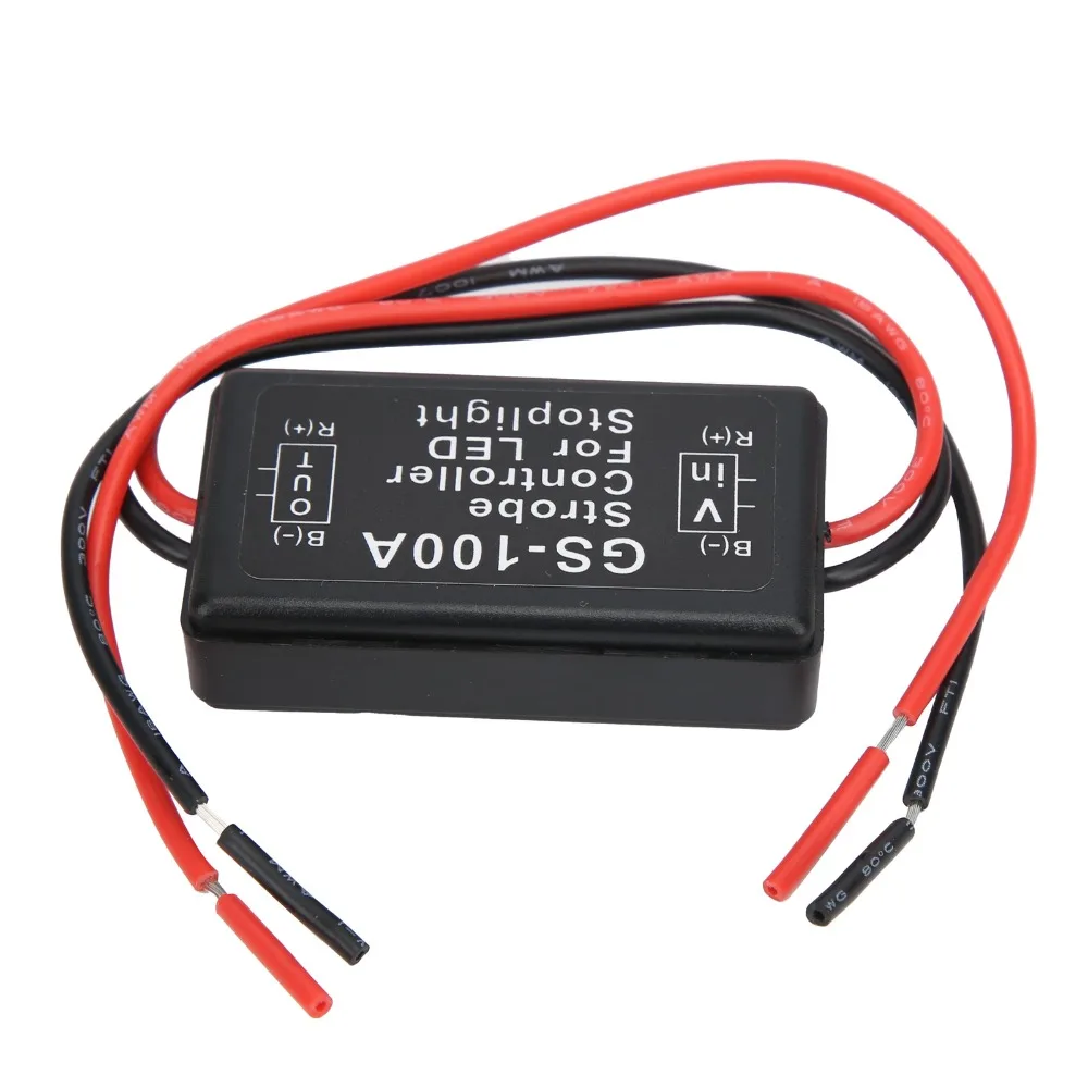 GS-100A Strobe Controller 2A 12-24VDC LED Flash Control Module Plastic 5*3*1.5cm Strobe Controller Relay Automotive Use