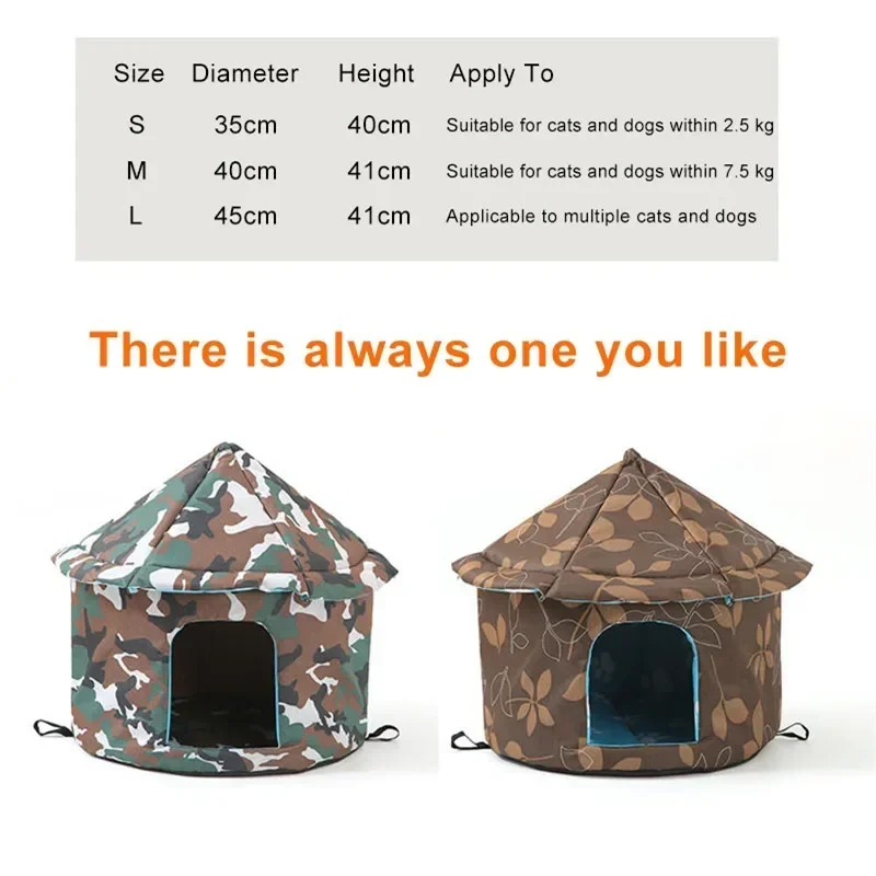 Houses Cats Bed Medium Dog Tent Animal Foldable Teepee Warm Pet For Winter Small Enclosed Outdoor Accessories Cat Waterproof