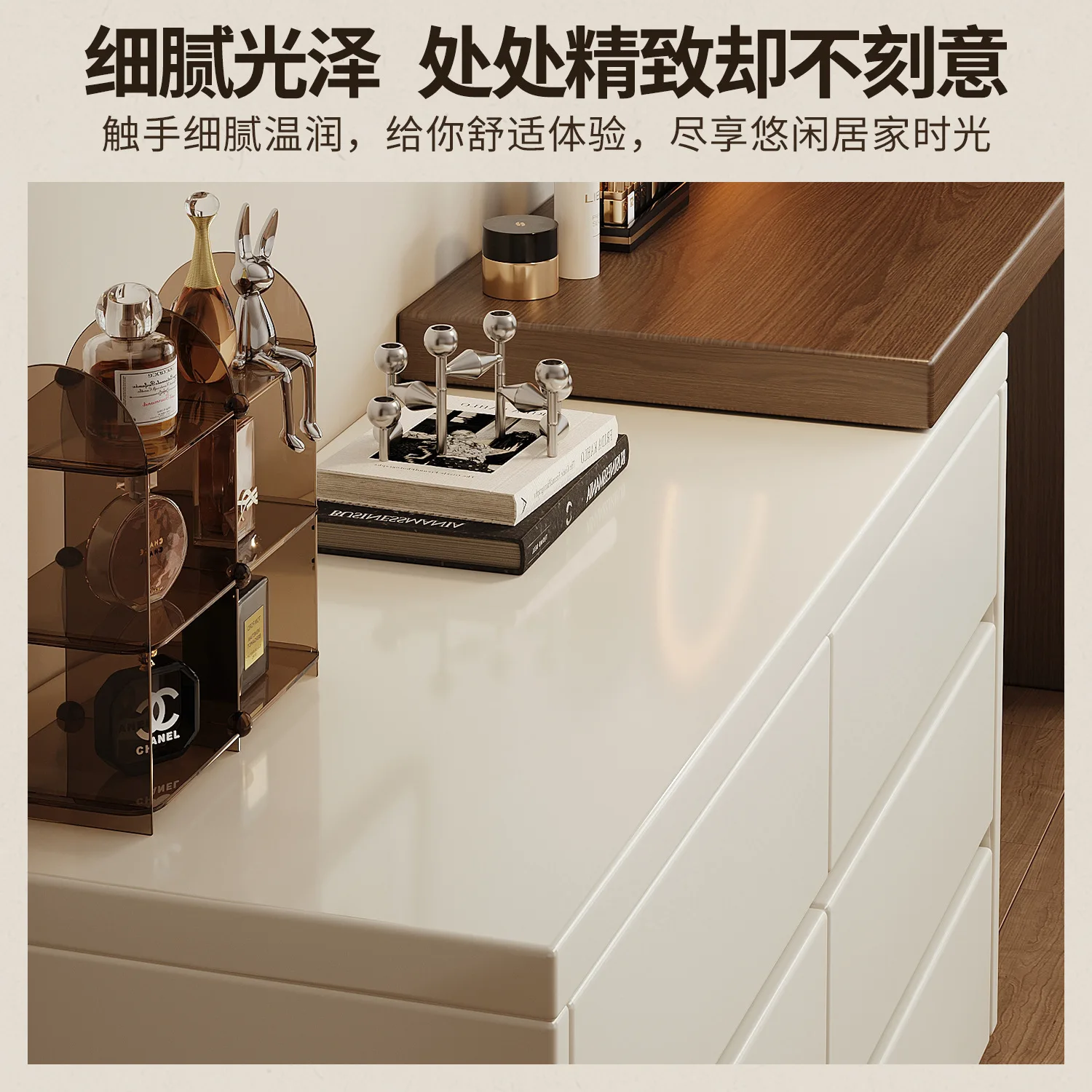 Bedside chest dresser integrated 2026 new bedroom solid wood makeup table storage locker