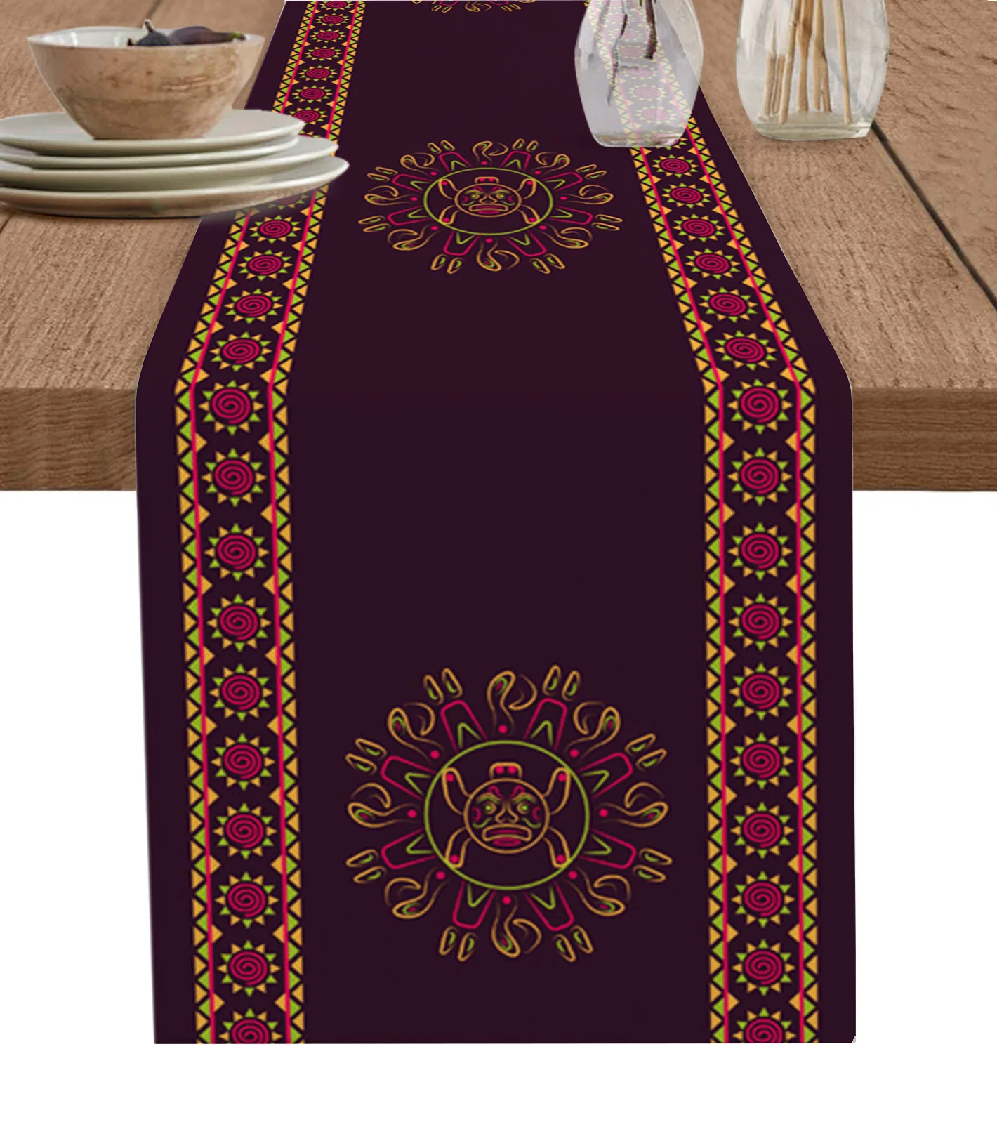 Hispanic Cultural Heritage Month Table Runner Kitchen Xmas Decoration Tablecloth Home Party Table Cover 4/6PCS Placemats