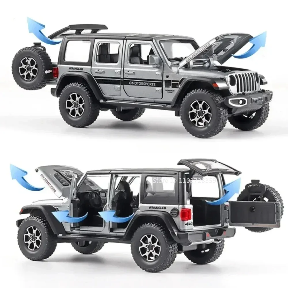 1:22 Wrangler Rubiconรุ่นของเล่นรถยนต์โลหะDiecast G63 Off-Roadยานพาหนะเสียงประตูเปิดดึงกลับคอลเลกชันของขวัญของเล่น