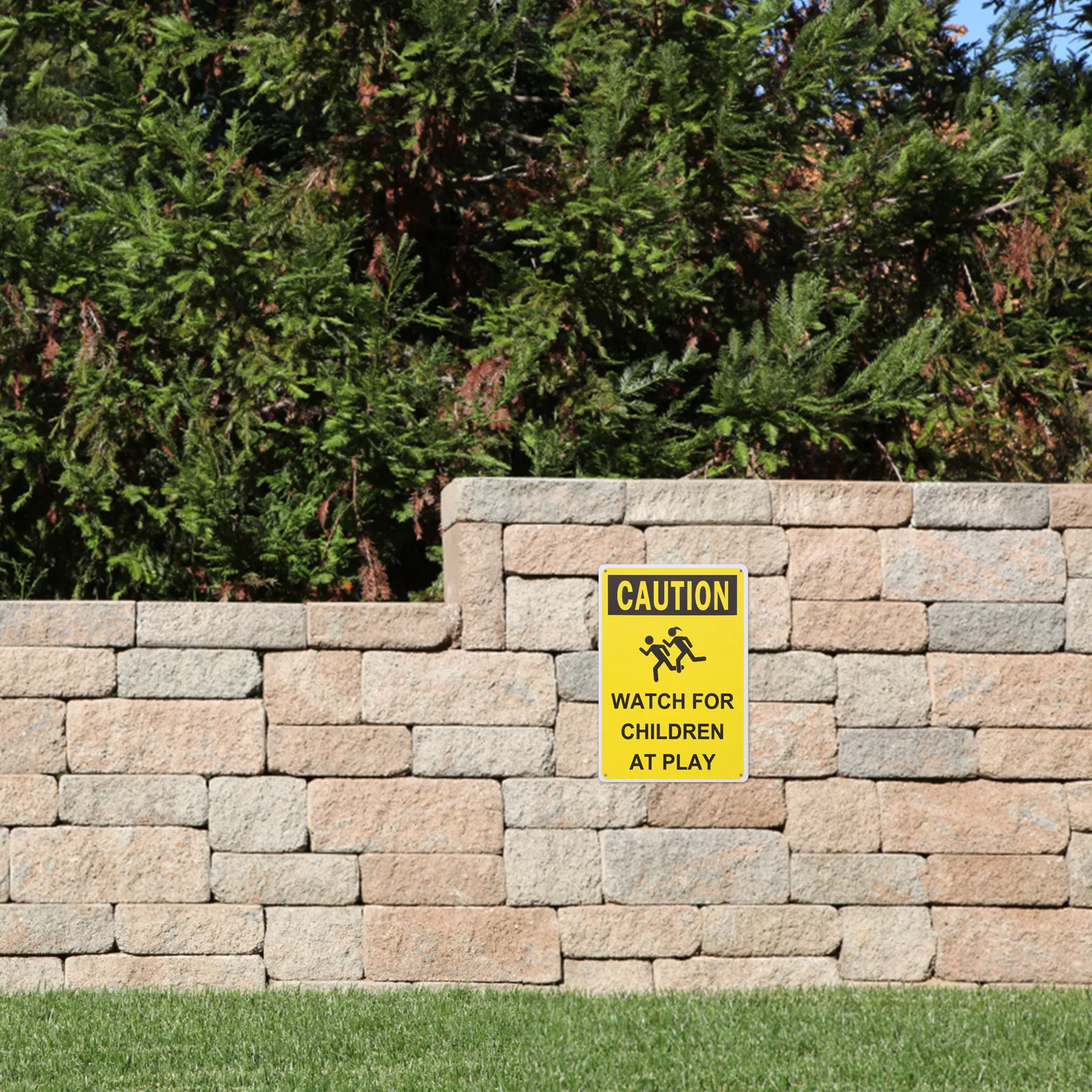 علامة قوية، علامة تحذير حديدية، تحذير، رسومات شفافة، حروف جريئة، علامات شارع مريحة