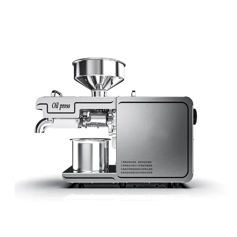 220 فولت الكهربائية 220 فولت الذكية النفط الصحافة المنزلية متعددة الوظائف الغذاء الصف الفولاذ المقاوم للصدأ الجسم الصحافة صغيرة الفول السوداني بذور الكتان جوز الهند