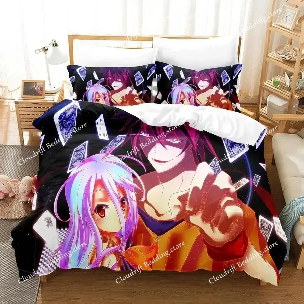 New Game No Game No Life Sora and Shiro Bedding Set Single Twin Full Queen King Size Bed Set Adult Kid Bedroom Duvet cover Sets