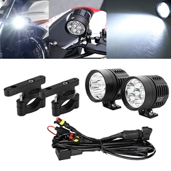 Double Colors led strobe motorcycle headlight Fog lamp car Universal Motorbike bulb High Brightness Yellow white 12V