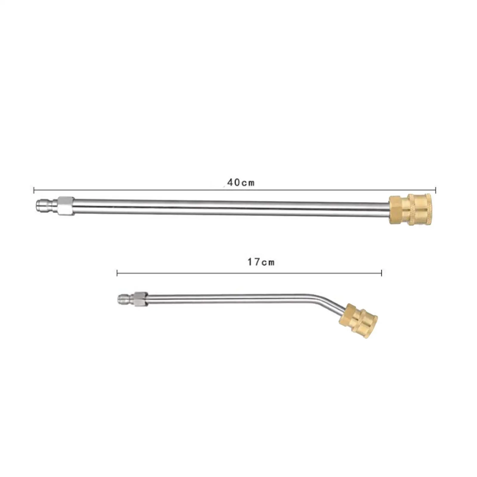 2Pcs High Pressure Washer Extension Wands Straight Rod Curved Rod for Patio