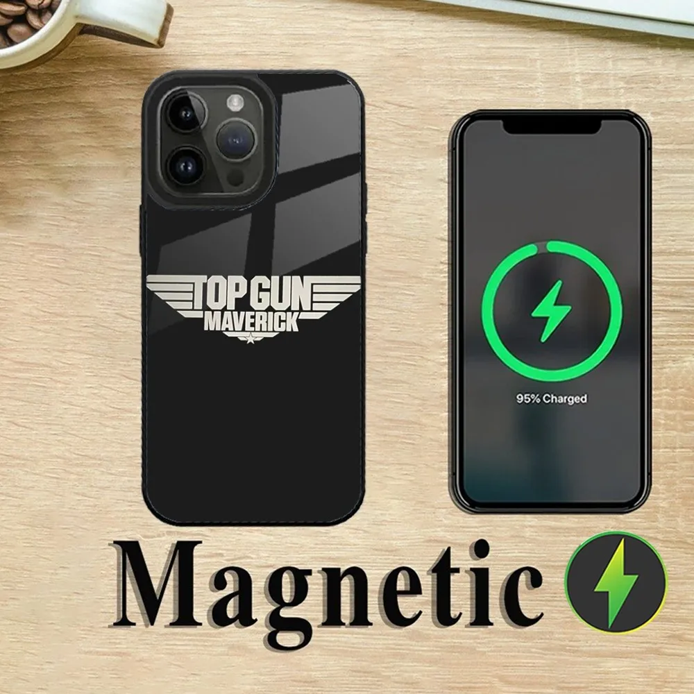 T-Top Movie G-Gun M-Maverick Phone Case For iPhone 16,15,14,13,12,11,Plus,Pro,Max Mini Magsafe Magnetic Wireless Charging