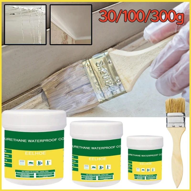 Agent de scellage Transparent et étanche, 30/100/300g, matériau de réparation de fuite murale, colle Invisible pour fuite de toit, Filtration de fissures