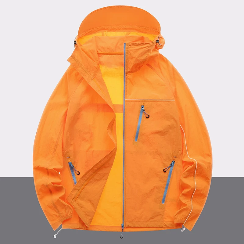 Summer Men's Ultra-Light Sunscreen Jackets Outdoor Men UPF100+ Breathable Hooded Coats Quick Dry Men Fishing Jackets Clothing