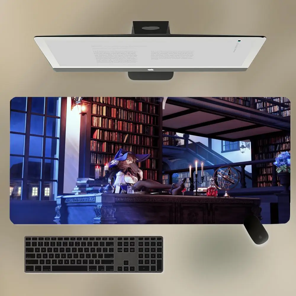 G-Genshin-lmpact-T Mouse Large Gaming Mouse Pad Keyboard Mat Desk Pad  Pad Keyboard Non-Slip Pad PC Mouse Game Keyboard Mouse pa image 5