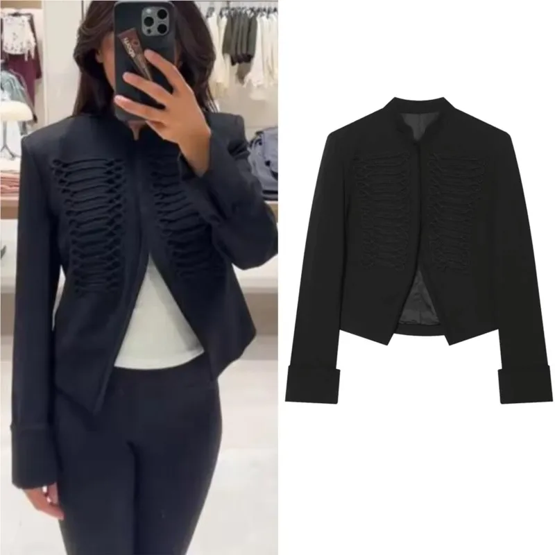 

Women's Blazer Coats 2026 Stand Collar Long Sleeve Asymmetric Hem Fashion Jacket Casual Female Elegant Tops