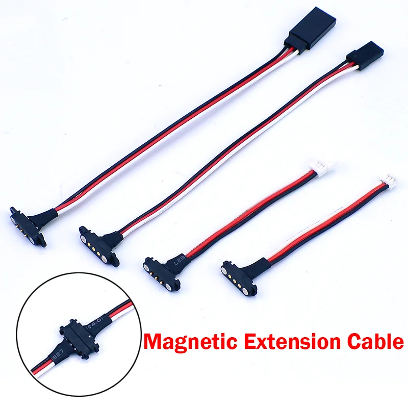 Magnetic Extension Cable JR ZH1.5 Wire Connector for RC Crawler Car TRX4 Tamiya Truck Volvo Kyosho Miniz Models