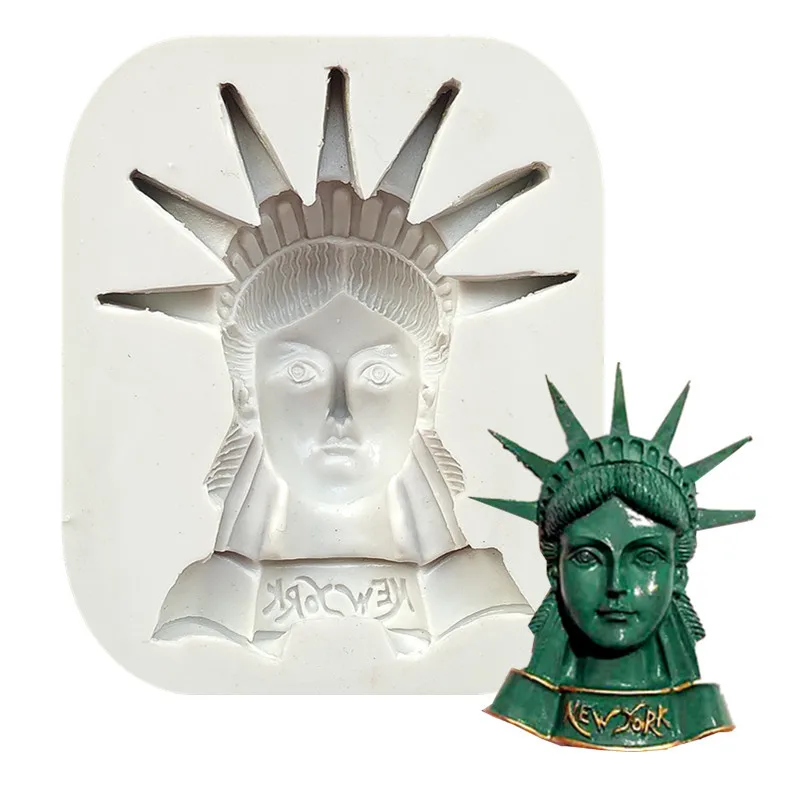 Statue Of Liberty Moud Silicone Fondant Chocolate Candy Gum Paste Sugar Craft Cake Decorating Tools Soap Resin Polymer Clay Mold