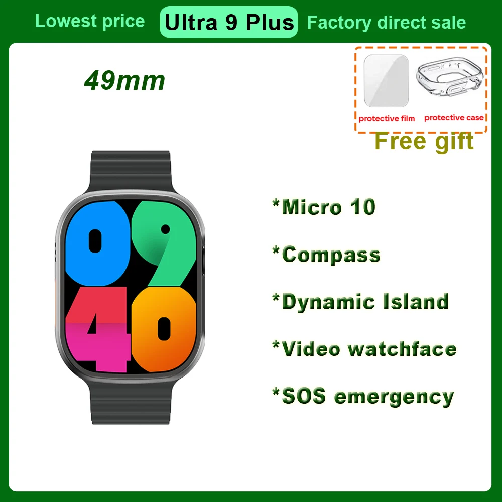 U9 Plus SmartWatch Men U ltra 9 plus NFC Compass For Men Series 9 NFC Waterproof Smart Watch