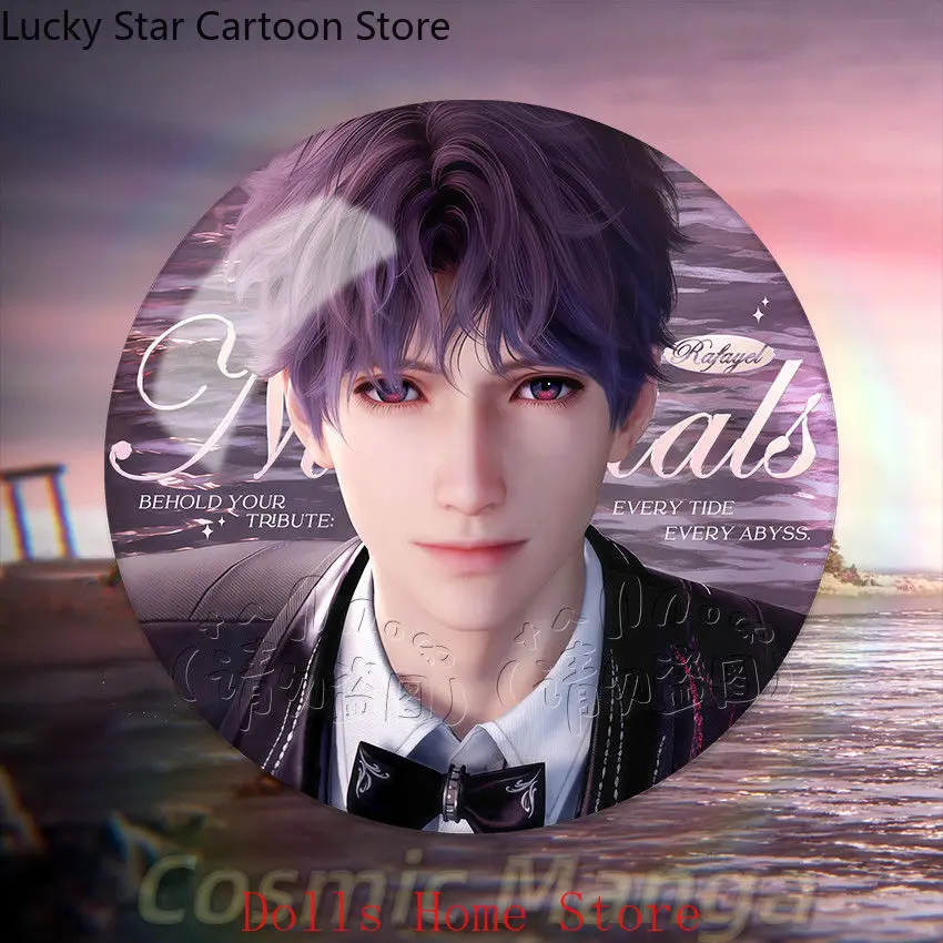 

New Role Play Love and Deepspace 75MM Badge Cosplay Backpack Pendant Zayne Xavier Rafayel Sylus Caleb Collection Friend's Gift