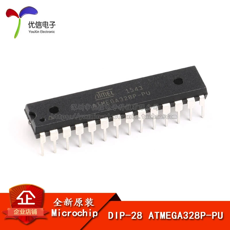 10pcs original authentic in-line ATMEGA328P-PU 8-bit microcontroller AVR 32K flash DIP-28