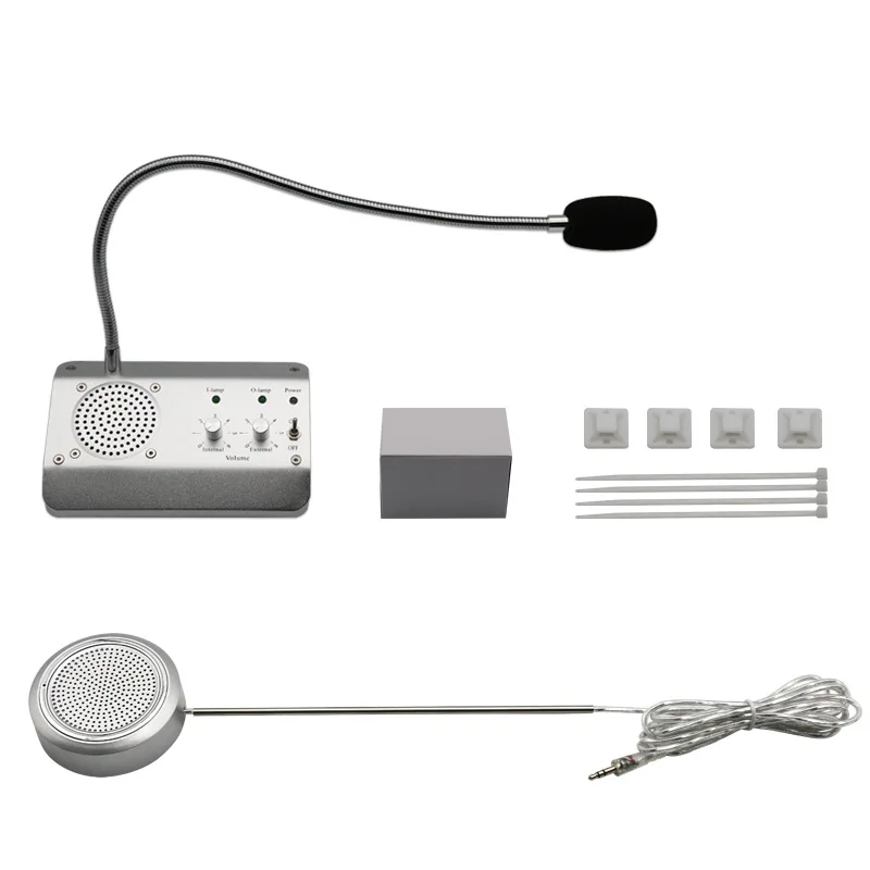 4W Round Plastic Window Intercom System, Dual-Way Communication for Bank/Retail Counter
