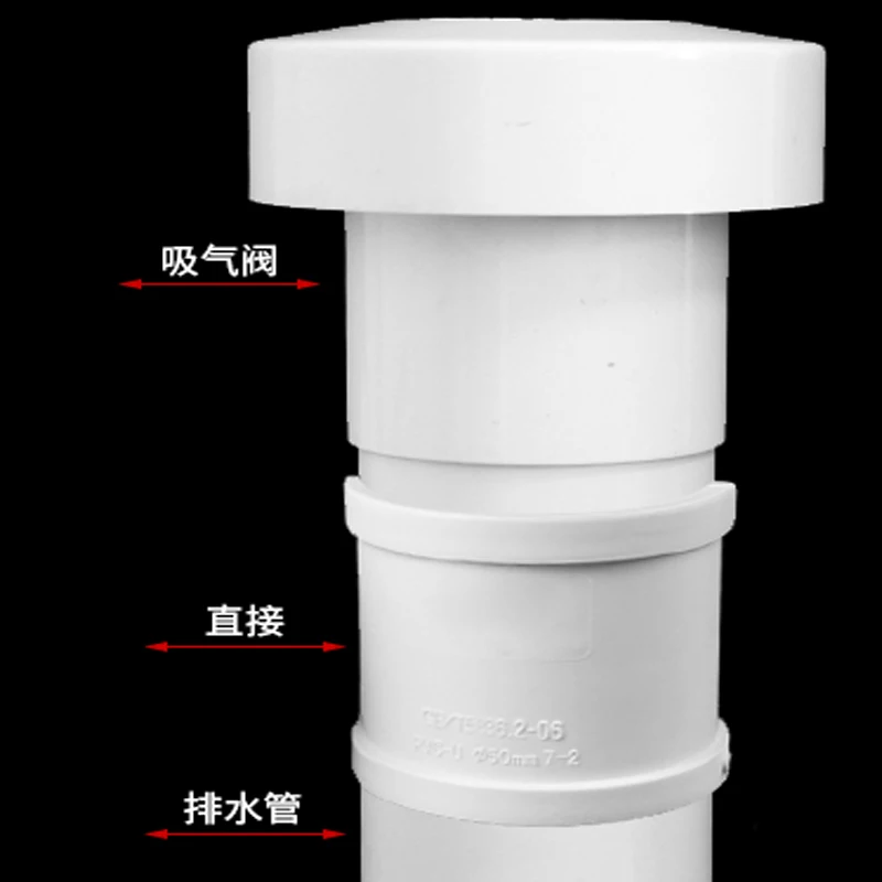 PVC Drainage Pipe Automatic Ventilation Suction Valve Anti Mouse Ventilation Valve 50/75/110/160mm Multifunctional Rain Cap