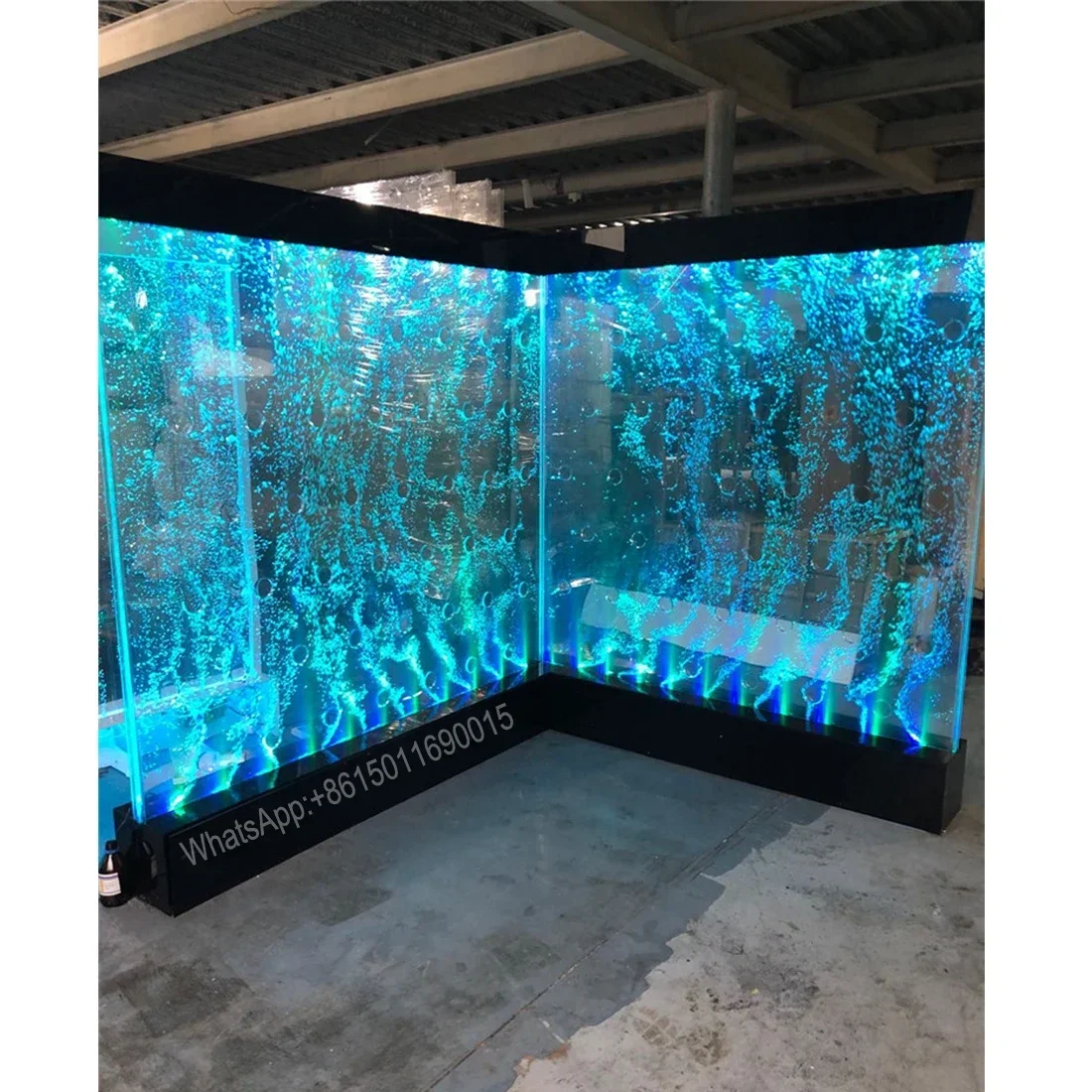 Water curtain wall flowing water bubble large acrylic screen partition porch fish tank living room aquarium custom