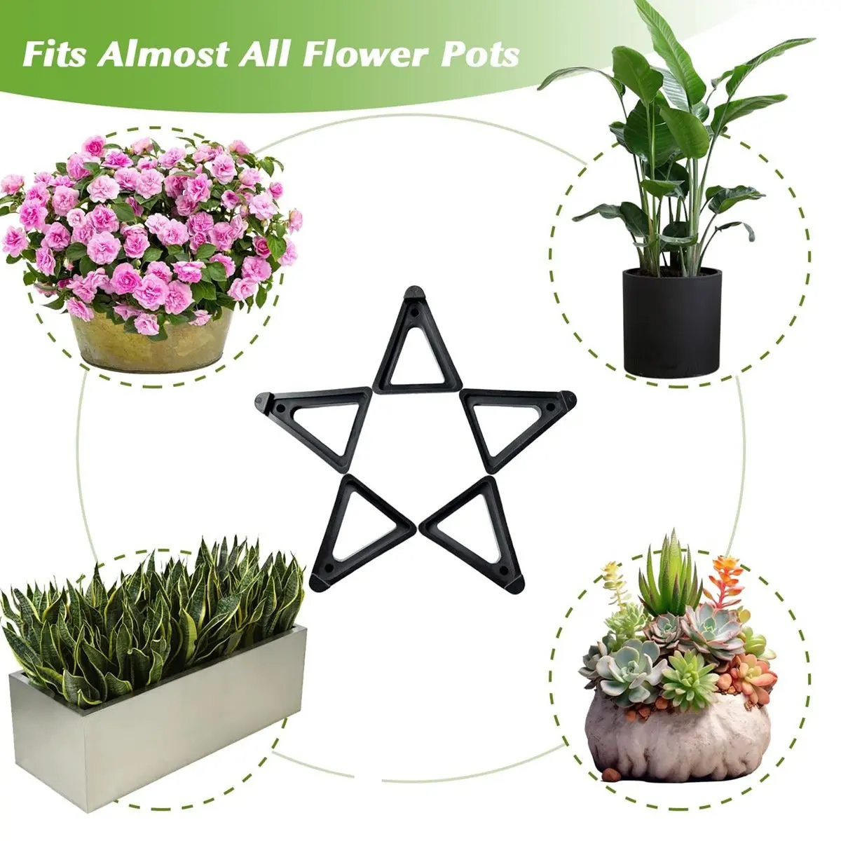 ABJA 24 PCS Pot Feet for Outdoor Planters,Invisible Breathable Pot Stands Toes Lifters, Stackable Flower Feet Outside