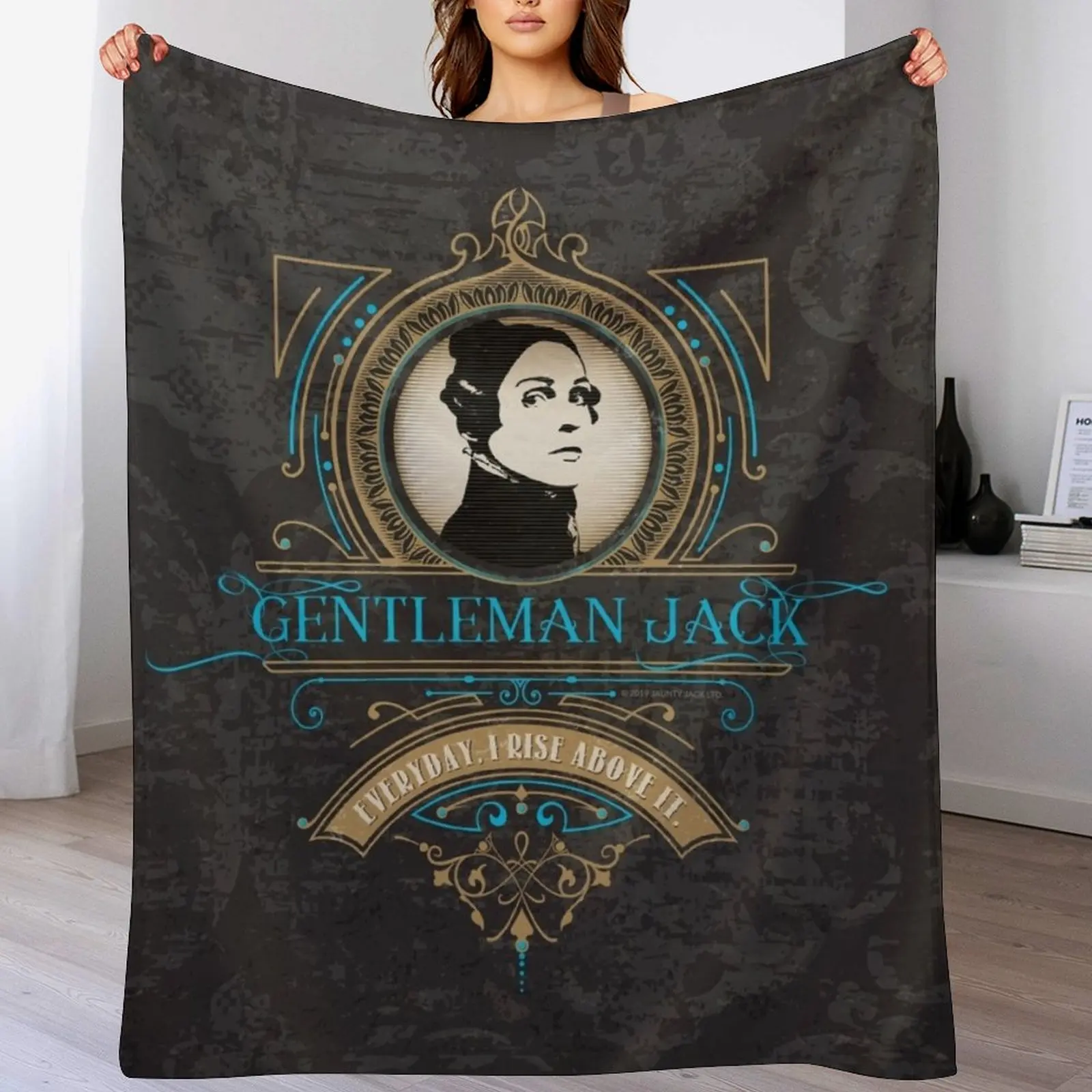 

Vintage Gentleman Jack Emblem Throw Blanket Blankets For Sofas Personalized Gift Blankets