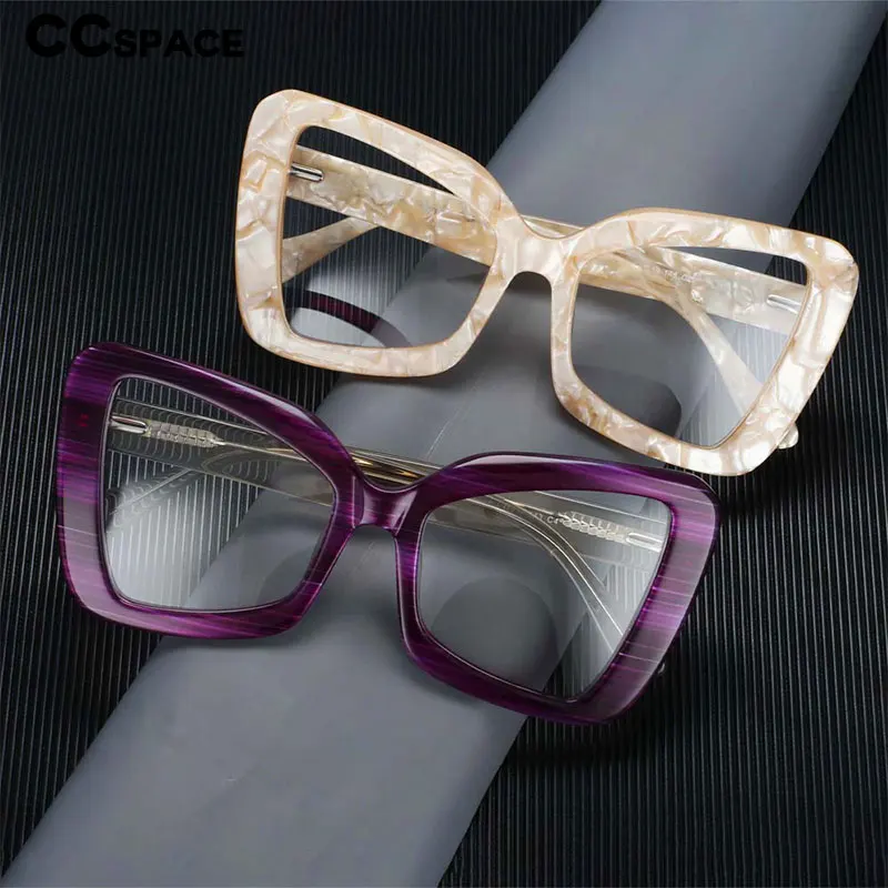 

R54066 Lady Trend Oversized Frame Reading Glasses Dioptric +1.00 +2.00 + 3.00 Ladies Big Size Butterfly Presbyopia Eyeglasses