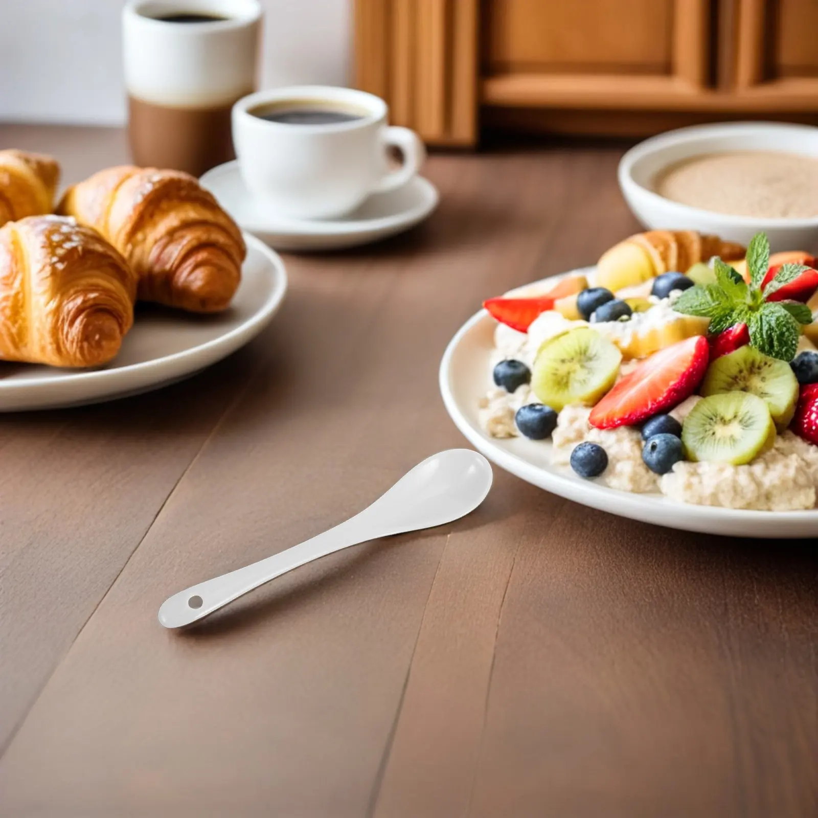 10Pcs Small Ceramic Coffee Spoon Long Handle Espresso Spoon for Tea Stirring Sugar Dessert Sauces Condiments Honey Jam Yogurt