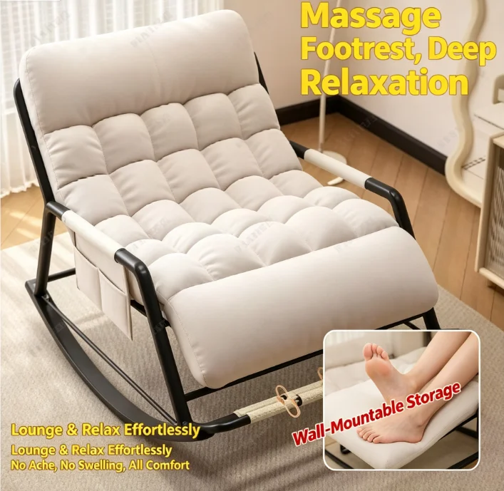 Double Rocking Chair Comfort Leisure Lounge Chair 2‑Person Rocker for Living Room Bedroom Home Relaxation Use