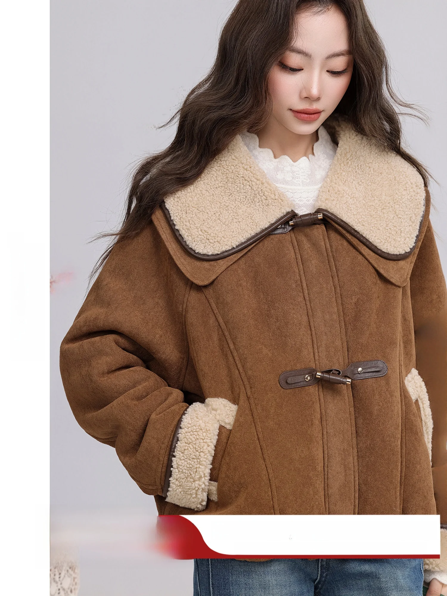 

Warm Faux Fur Jacket Women's Coffee Color Retro Style Coat Integrated Leather And Fur Winter Outerwear Stylish Buxing New 2026