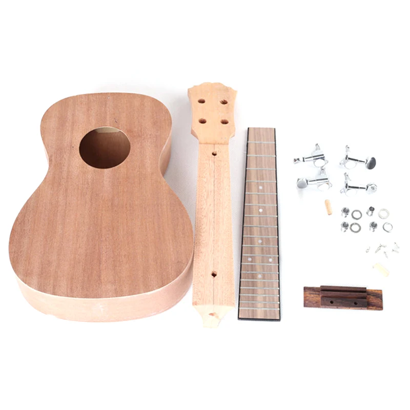 

23 Inch Ukulele Diy Kit Mahogany Strings Hawaiian Guitar for Handwork Painting Perfect Parents-Child Campaign