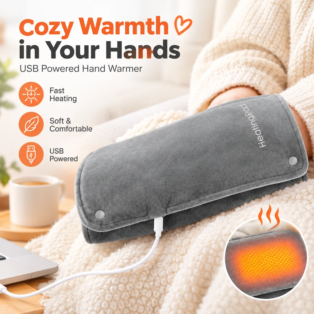 Graphene USB Heating Pad Washable Warming Hand Warmer Legs Abdomen Back Waist Wrap 50°C Constant Temperature Crystal Soft Fabric