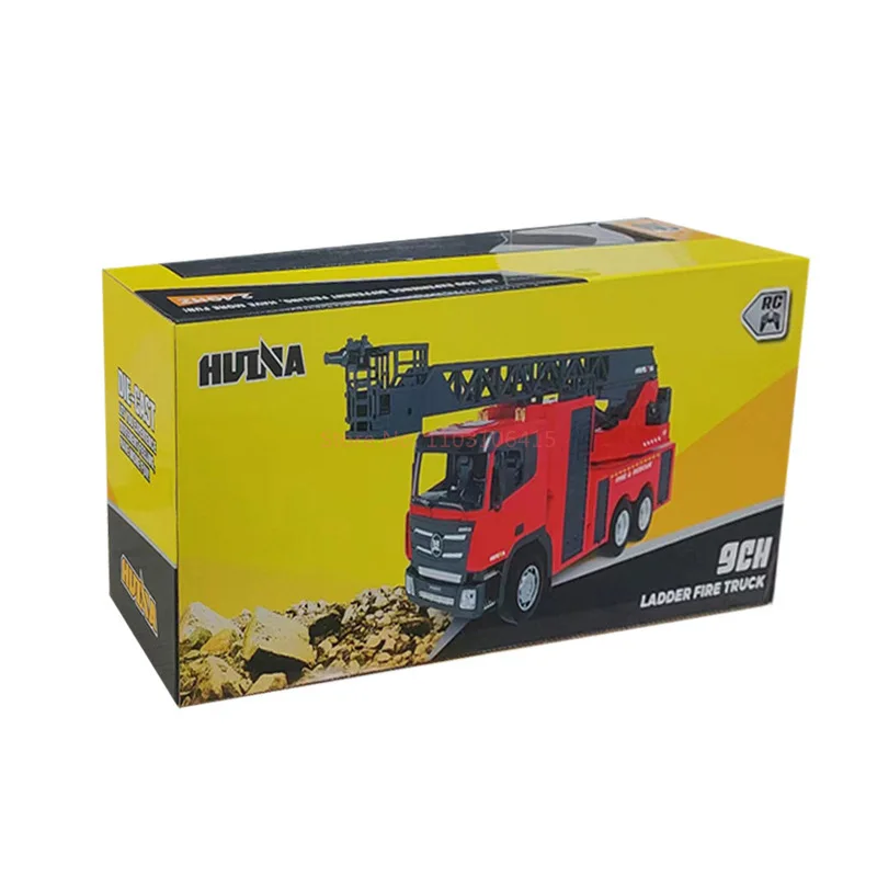 Huina 1361 1362 1:18 9 Channels 2.4g Alloy Fire Ladder Truck Engineering Model Simulated Lifting And Spraying Water Function
